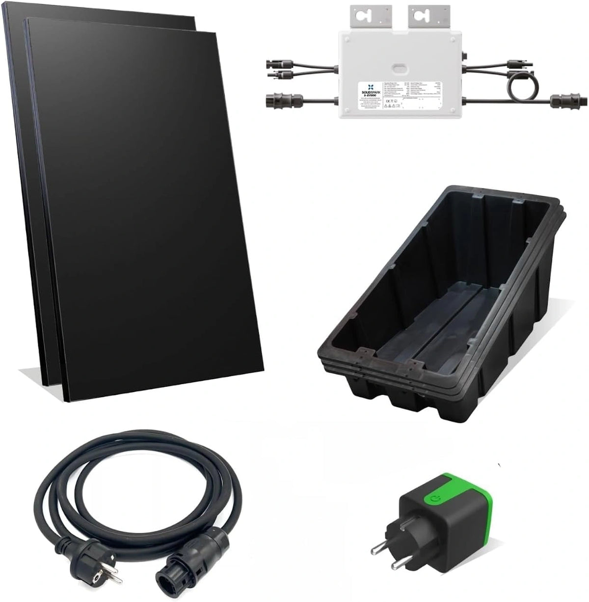 SOLIDSPARK, Kit solaire photovoltaïque, 1000W, 500W