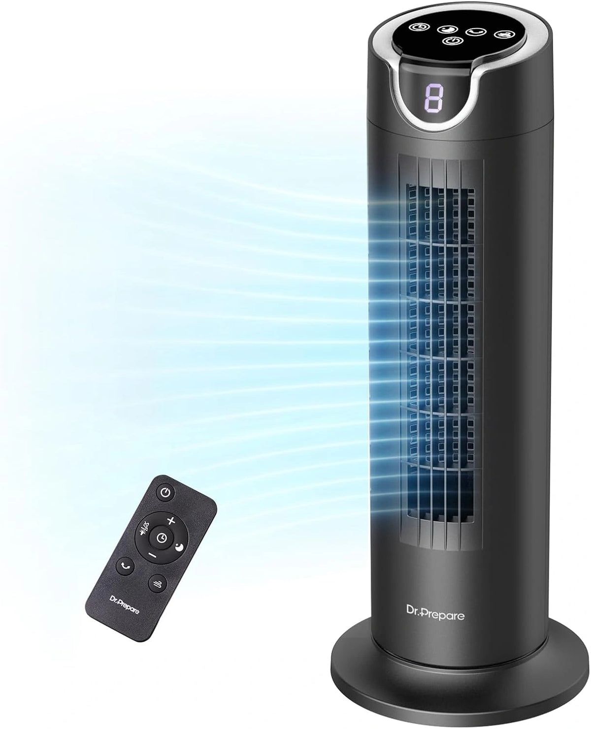 DR.PREPARE, Ventilateur, 1-8H, avec télécommande, fonctionnement silencieux