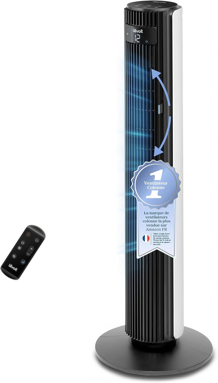 Levoit, Ventilateur, 23W, avec télécommande, fonctionnement silencieux, Blanc