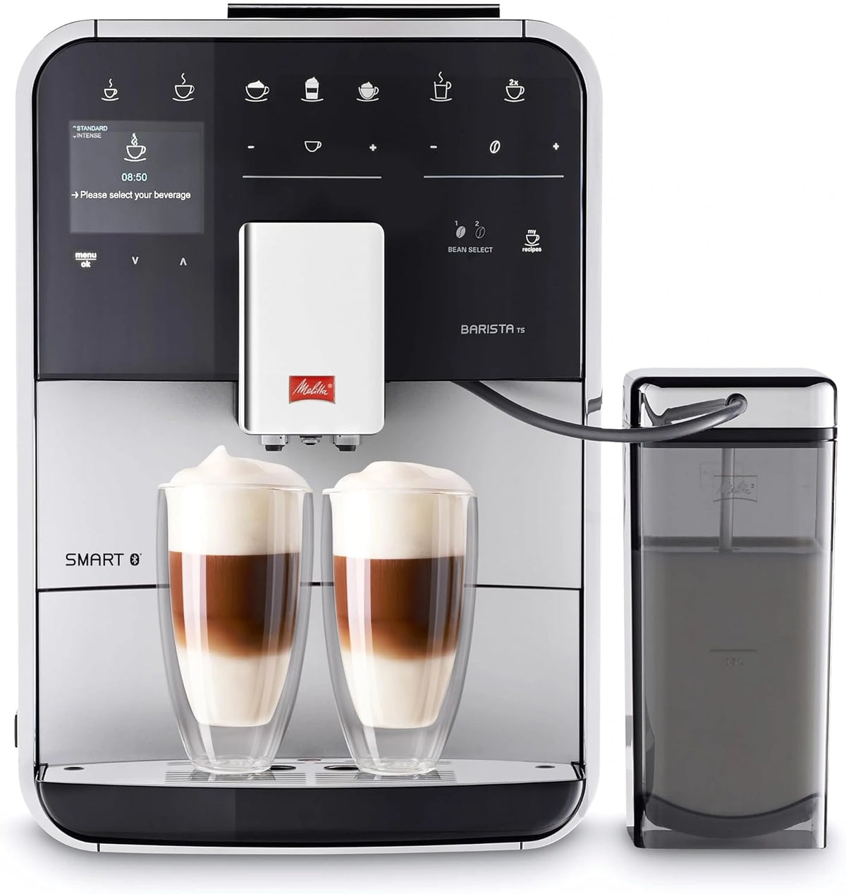 Melitta, Machine à café, F850-101, connecté, fonctionnement silencieux, fonctionnement automatique, Argenté