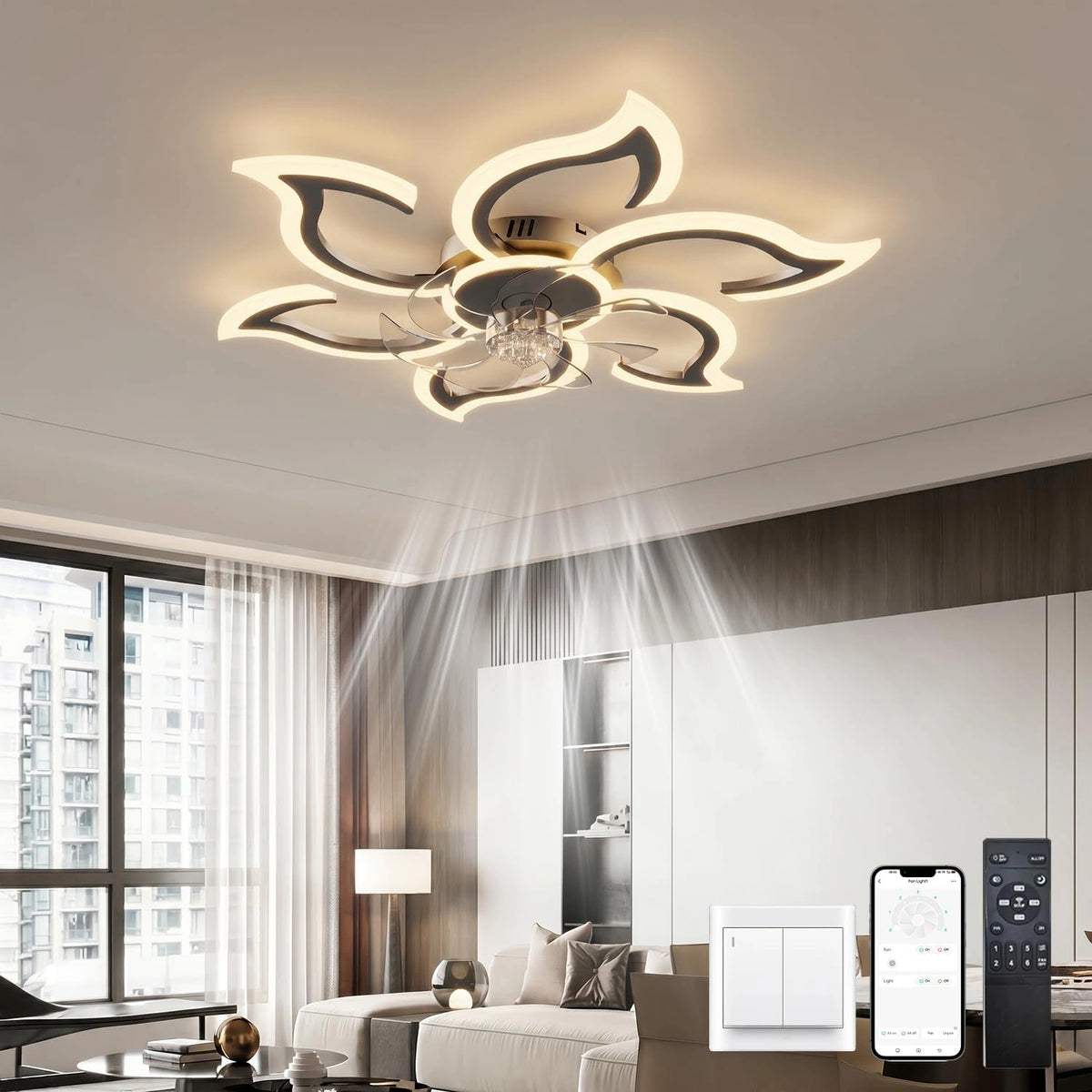 LJX, Ventilateur, fonctionnement silencieux, Noir