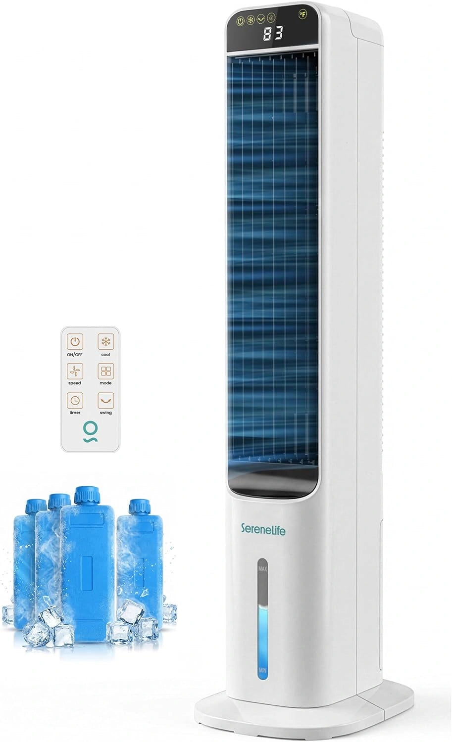 SereneLife, Rafraîchisseur d'air, 5 L, avec télécommande, fonctionnement silencieux