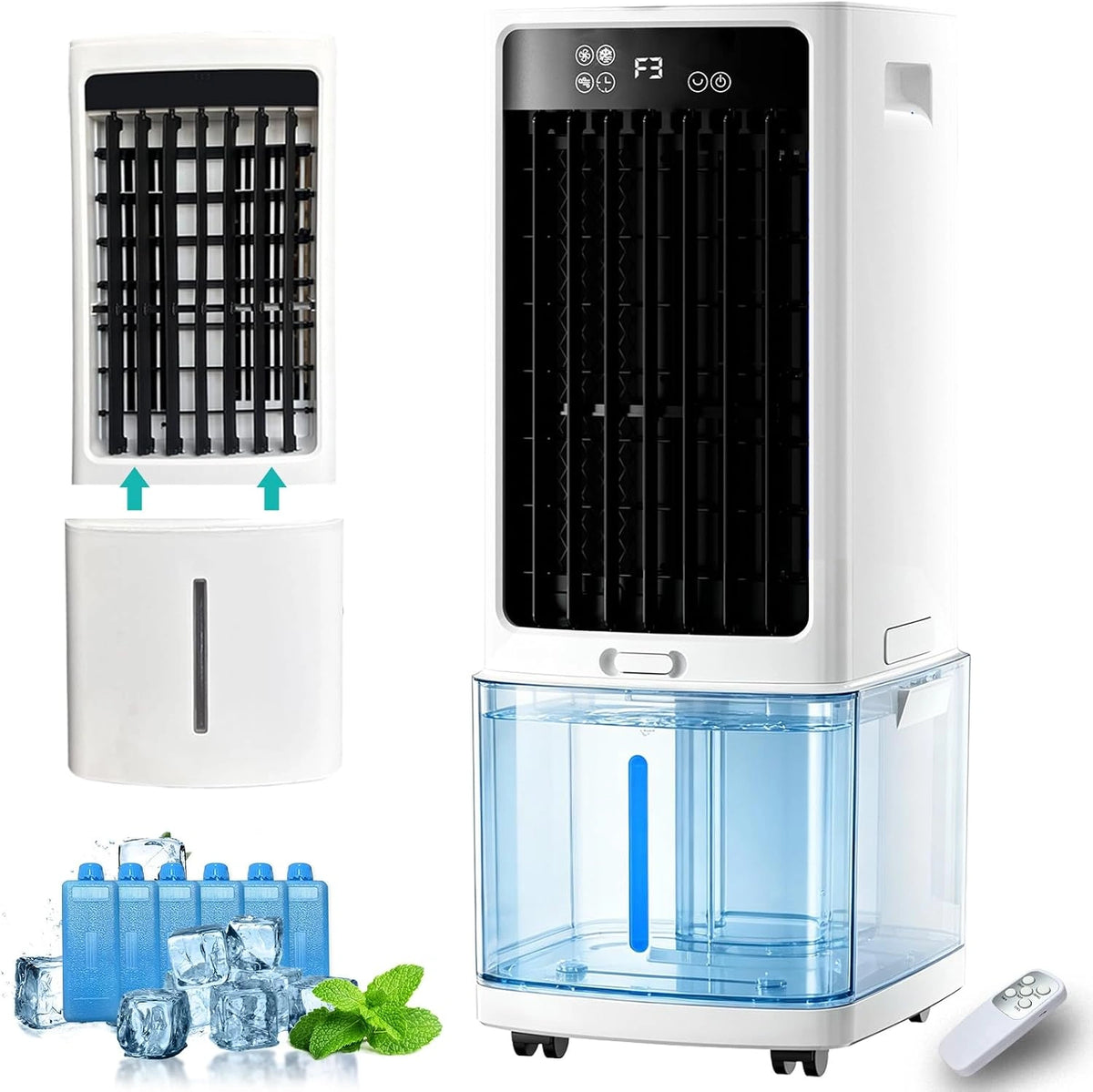 Rafraîchisseur, Climatiseur, 12H, 12L, avec télécommande, format mobile