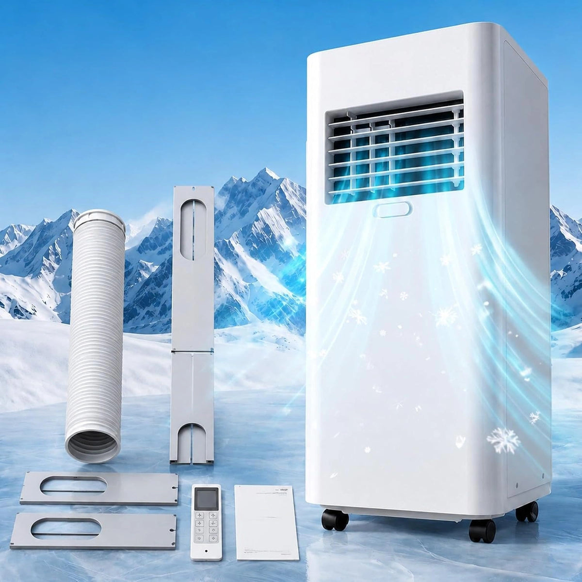 Btu, Climatiseur, 7000 BTU, avec télécommande, format mobile