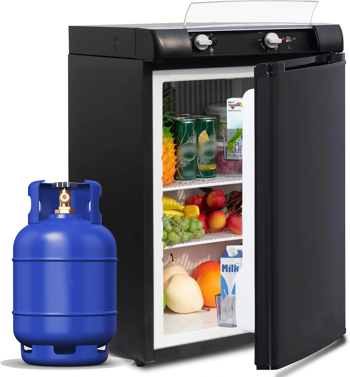 SMETA, Réfrigérateur, 60L, 12V, 220V, fonctionnement silencieux, format mobile, Noir