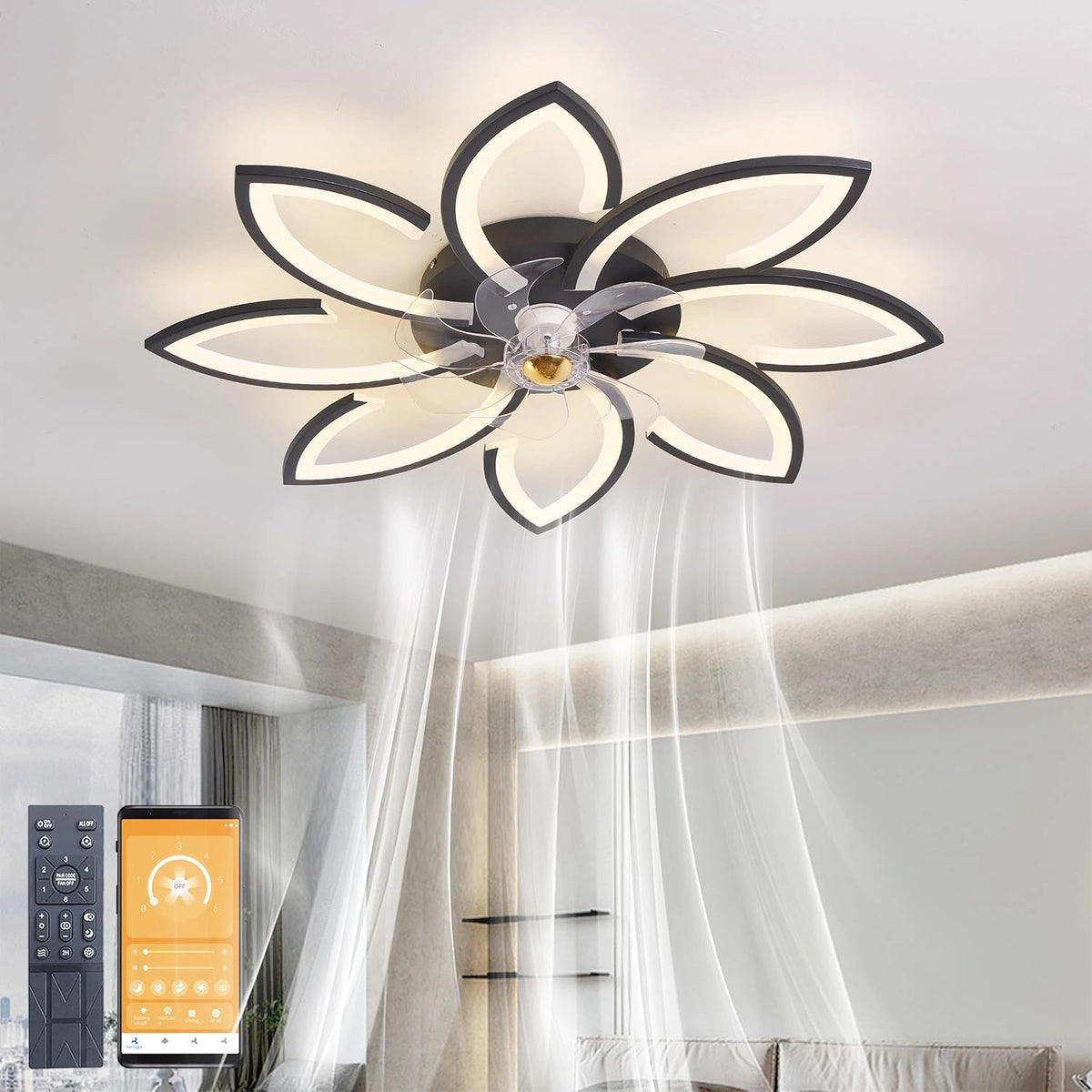 Narwhal, Ventilateur, 74W, avec télécommande, fonctionnement silencieux