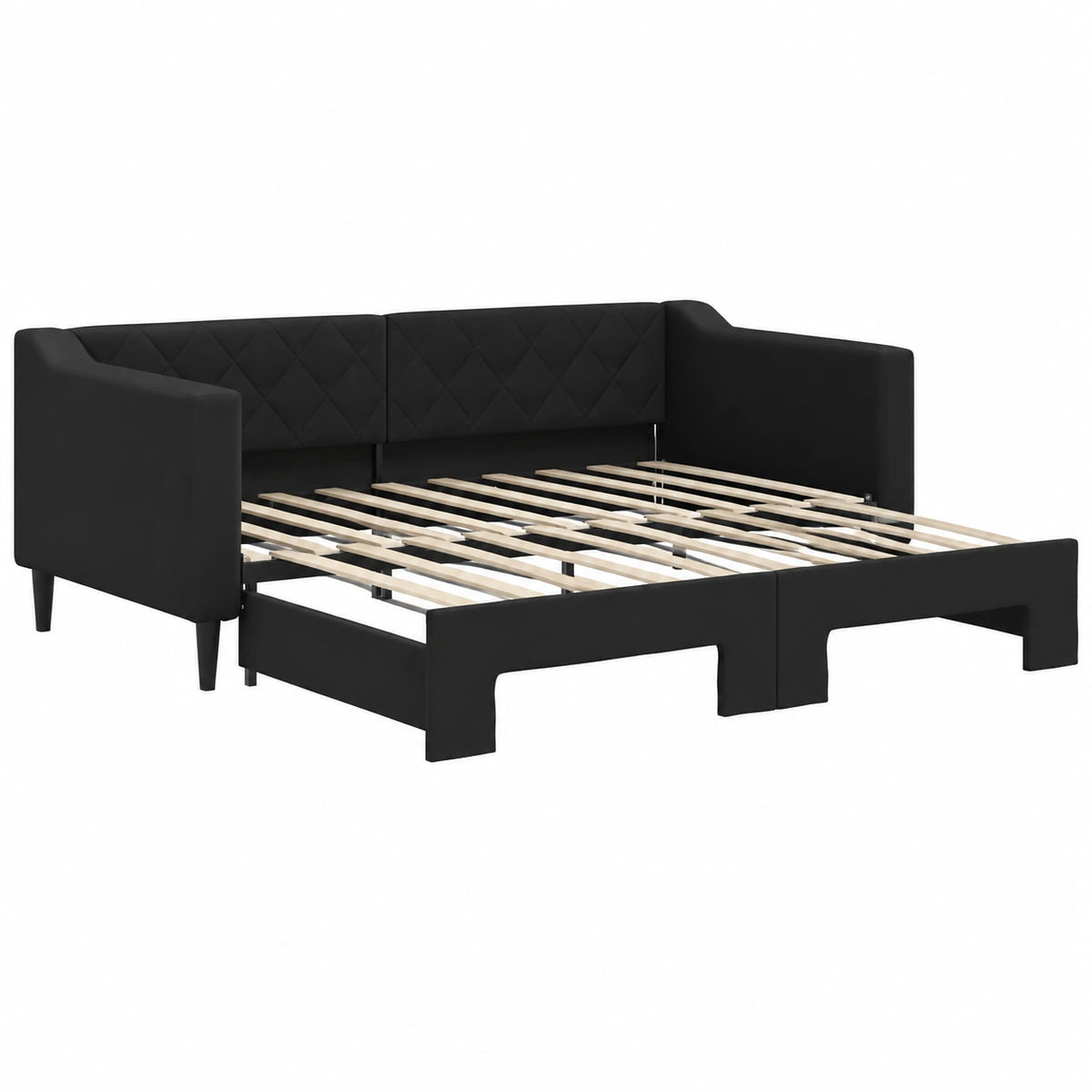 Canapé convertible, en tissu, coloris noir, 90 x 190 cm, pour le salon ou la chambre d’amis
