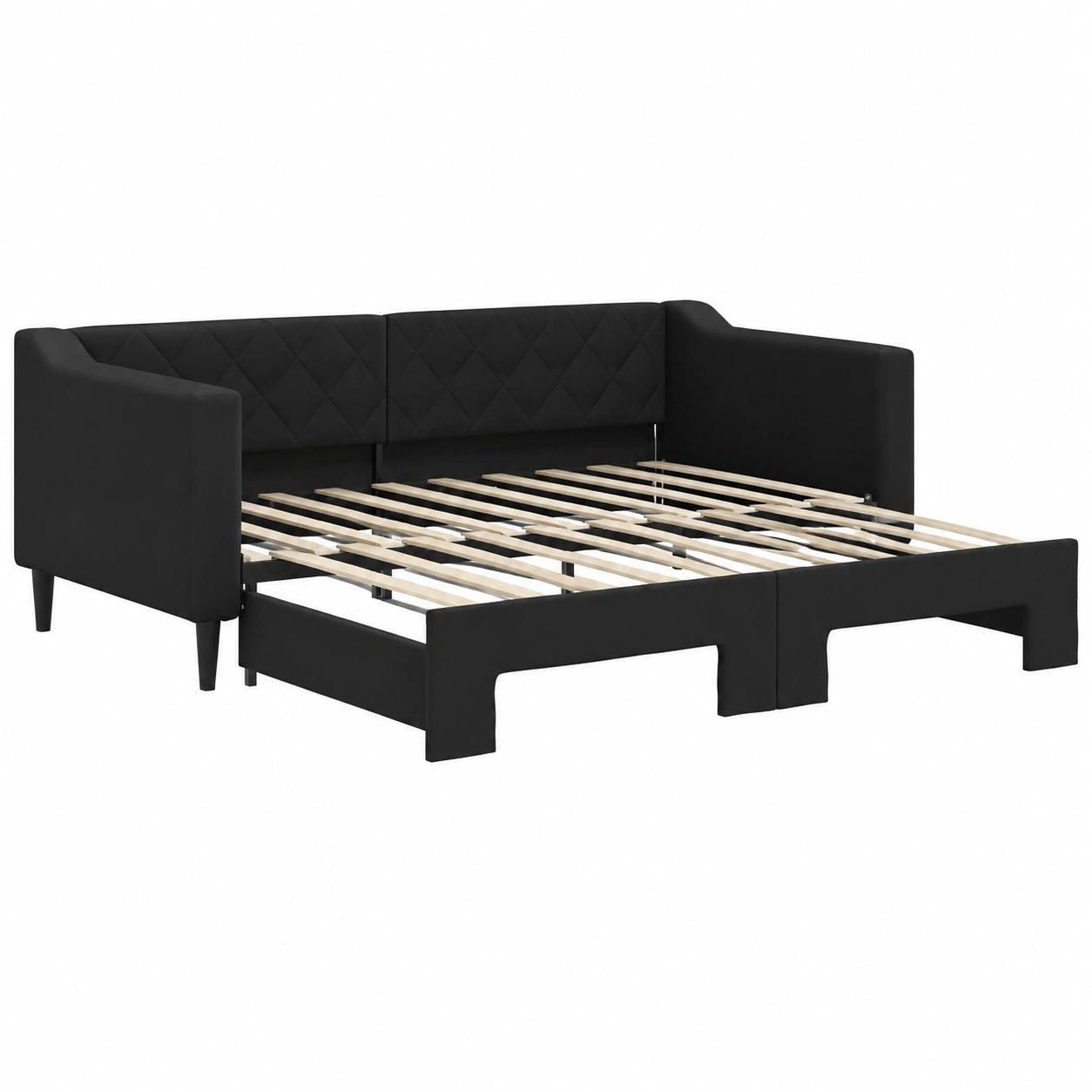 Canapé convertible, en tissu, coloris noir, 90 x 190 cm, pour le salon ou la chambre d’amis