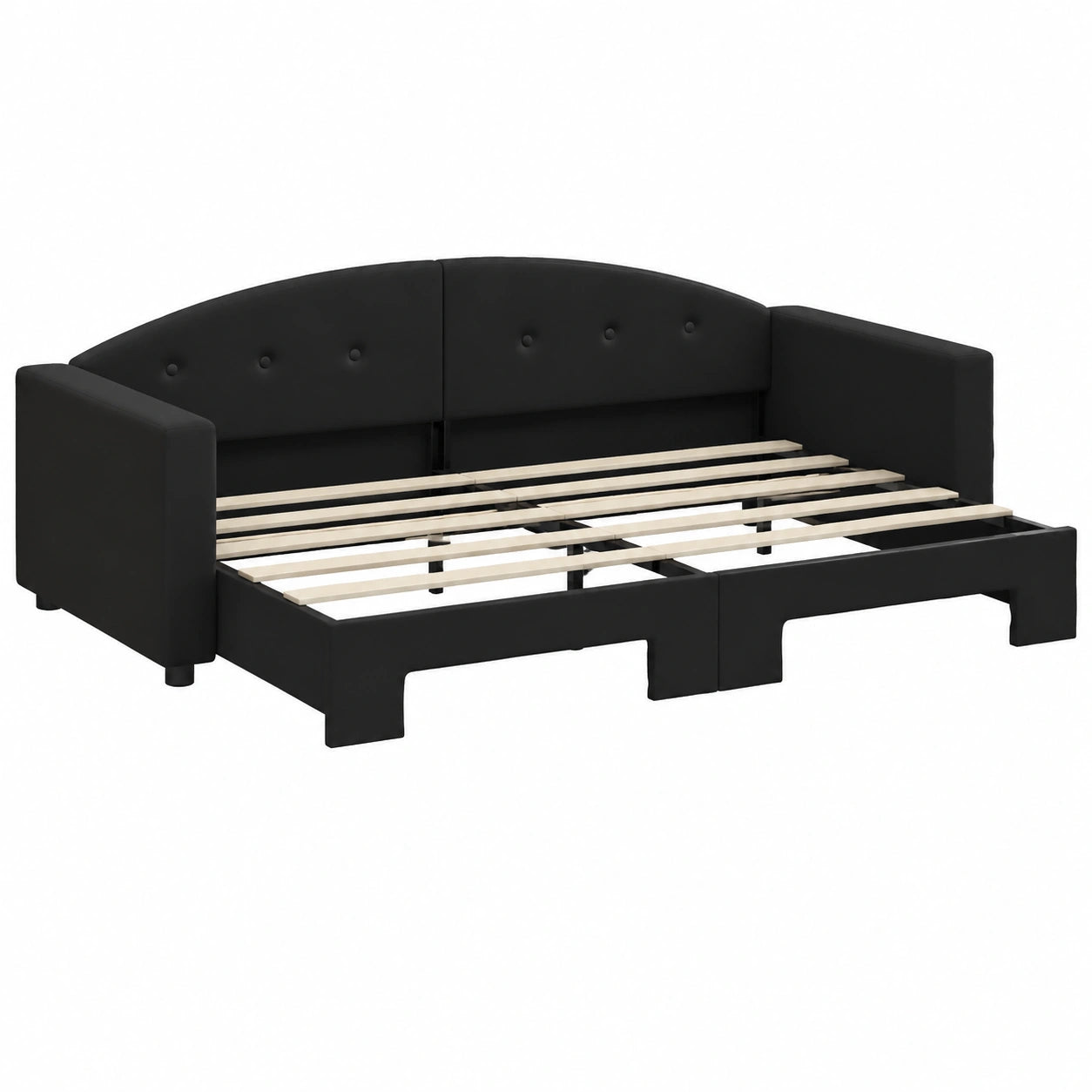 Canapé convertible, en velours, coloris noir, 90 x 190 cm, pour le salon ou la chambre d’amis