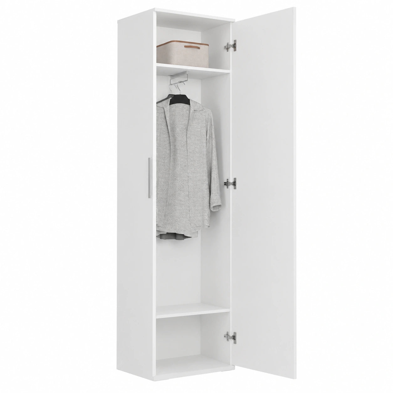Armoire, coloris blanc, 180 x 50 x 35 cm, pour la chambre