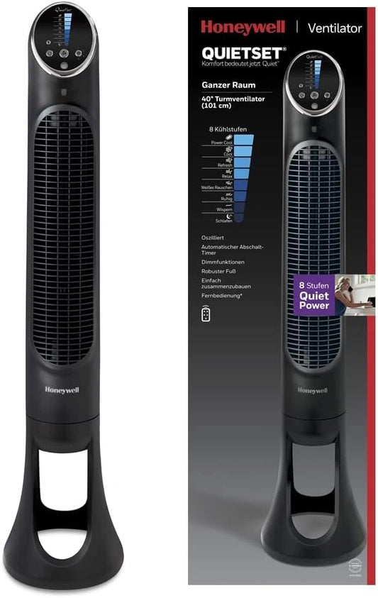 Honeywell, Ventilateur, HYF290E4, avec télécommande, fonctionnement silencieux, Noir