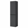 Armoire, en panneaux de bois, coloris noir et anthracite, 170 x 35 x 35 cm, pour la chambre