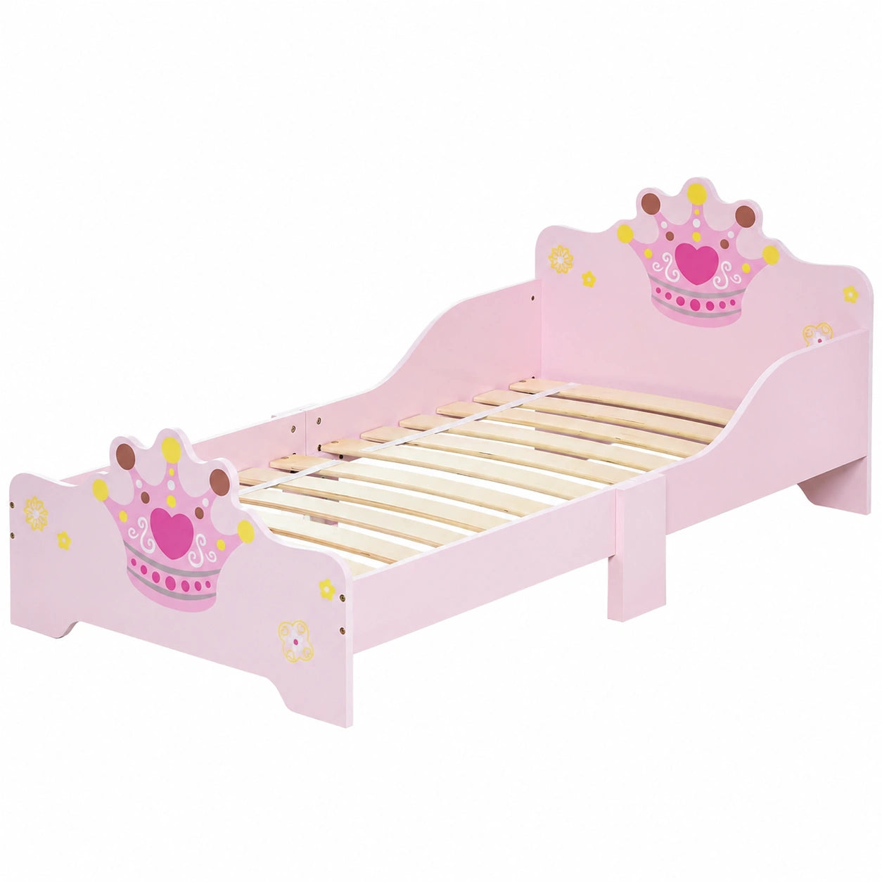 Lit, avec sommier, coloris rose, pour la chambre