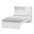 Lit, coloris blanc, 96 x 99 x 218,2 cm, pour la chambre