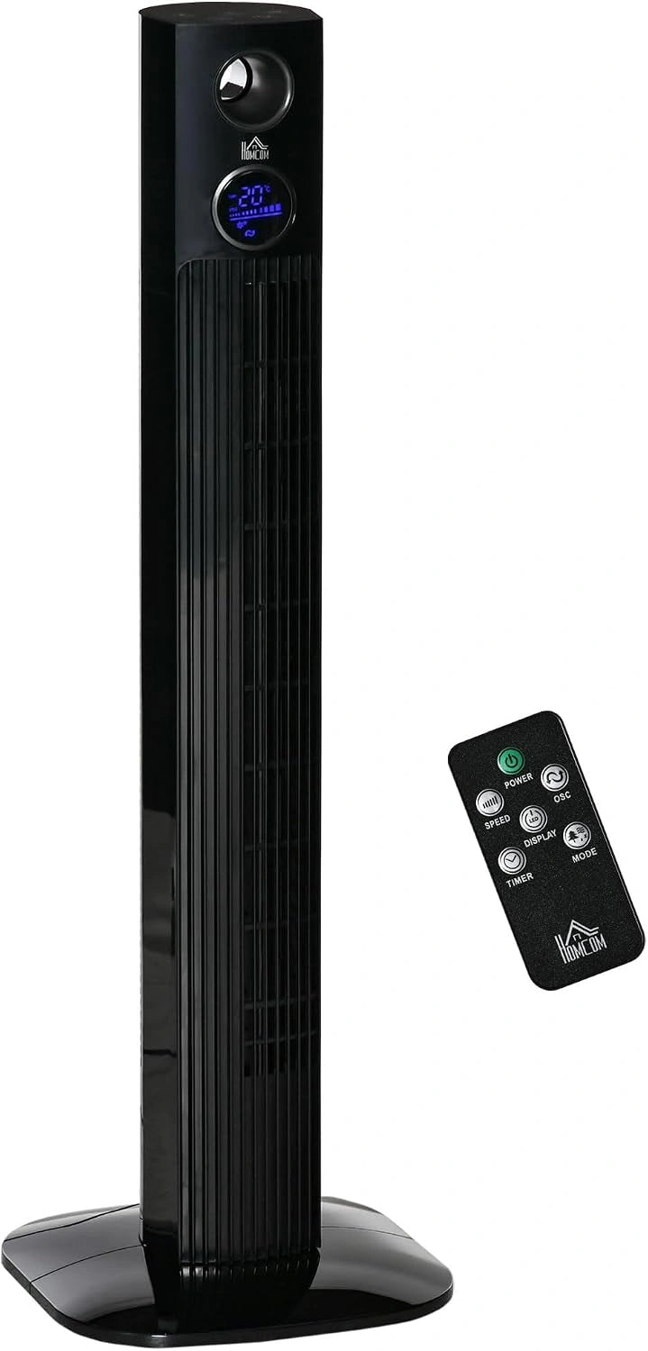HOMCOM, Ventilateur, 45 W, fonctionnement silencieux, Noir
