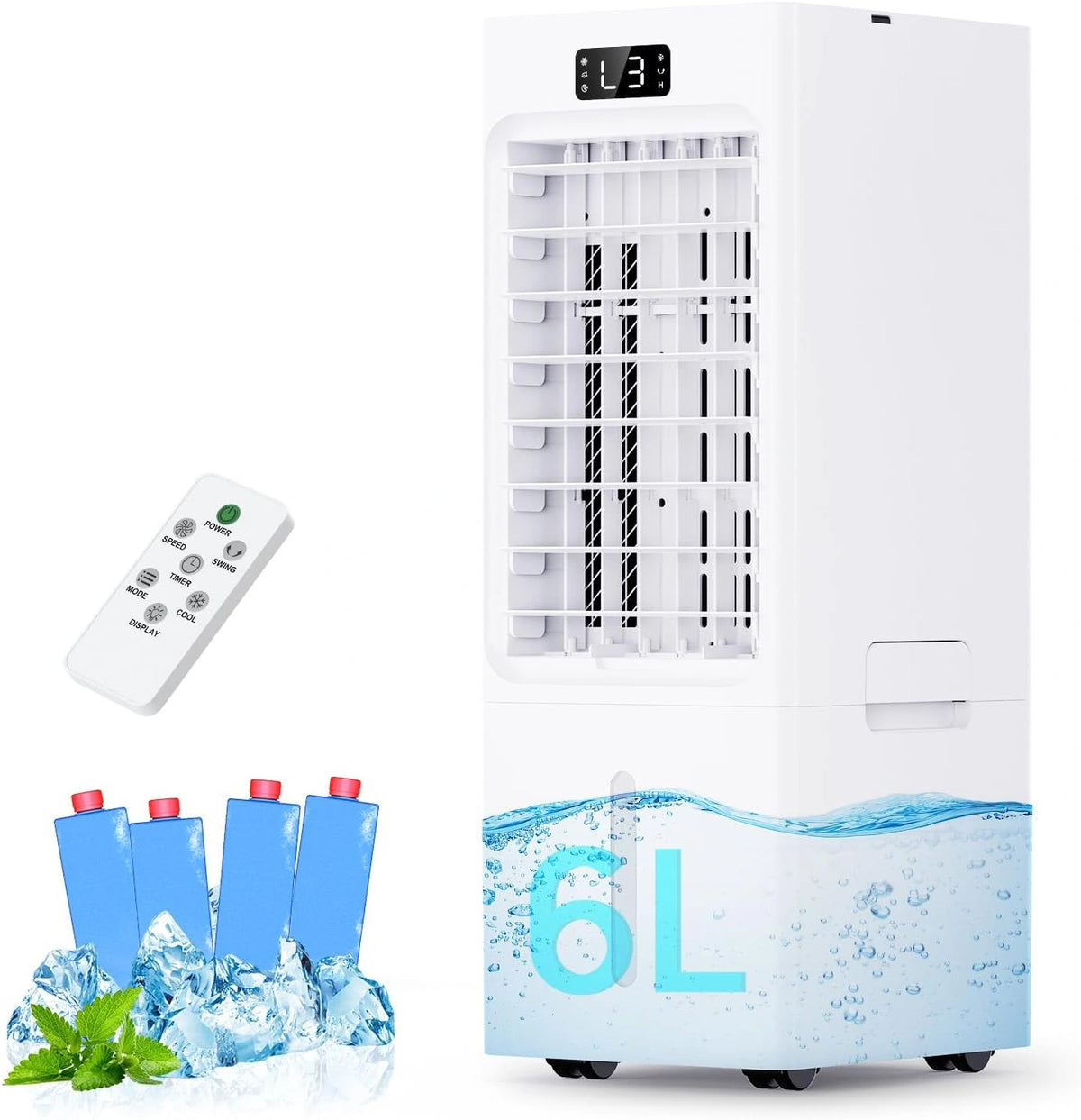 Climatiseur, 12H, 6L, avec télécommande, format mobile