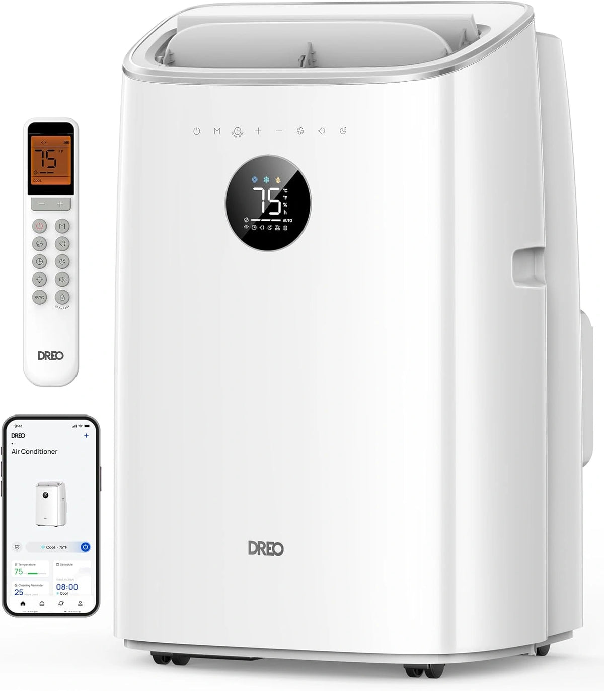 DREO, Climatiseur, AC318S, 2,5 L, 7500 BTU, déshumidification, refroidissement, fonctionnement silencieux