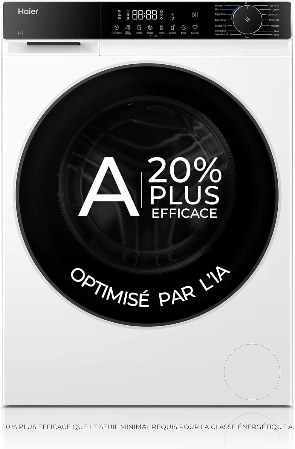 HAIER, Lave-linge, HW130-BP14357UFR, fonctionnement silencieux, fonction vapeur, Blanc