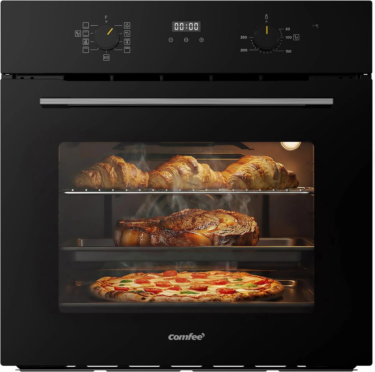 Comfee, Four électrique, 70 L, fonction vapeur, Noir