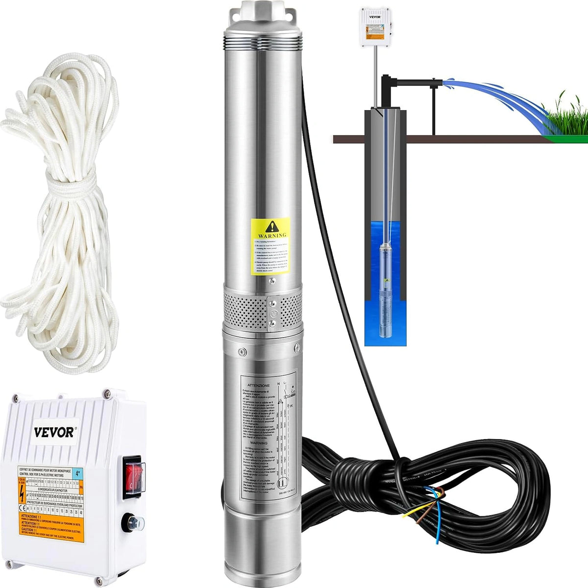 VEVOR, Appareil électrique, 11400 L, 1100 W, Argenté