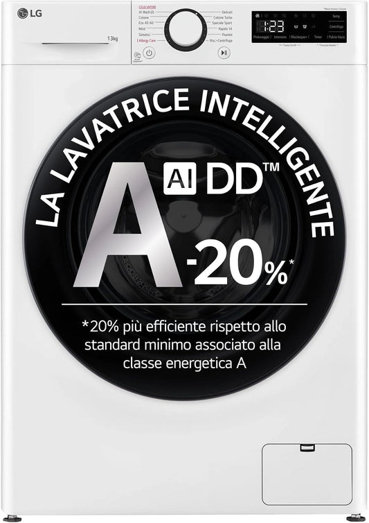 LG, Lave-linge, F4R3013NSWB, connecté, fonction vapeur, Blanc