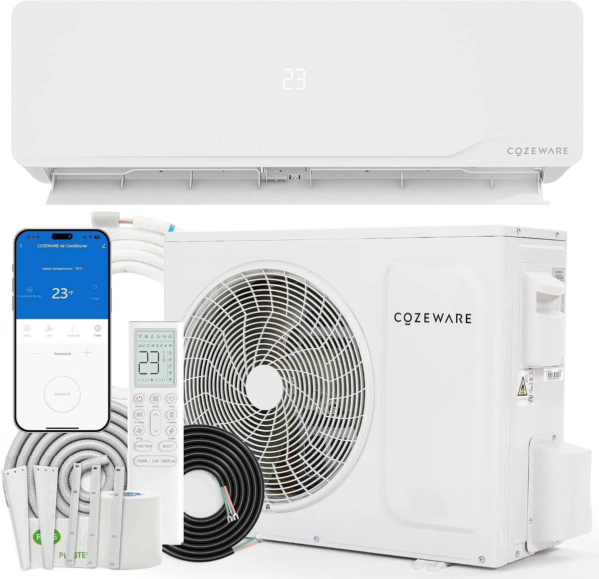 Btu, Climatiseur, 2,600 W, 9000 BTU, Wi-Fi