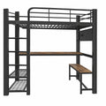 Lit gain de place, en métal, avec rangement, avec éclairage LED, 140 x 200 cm, pour la chambre