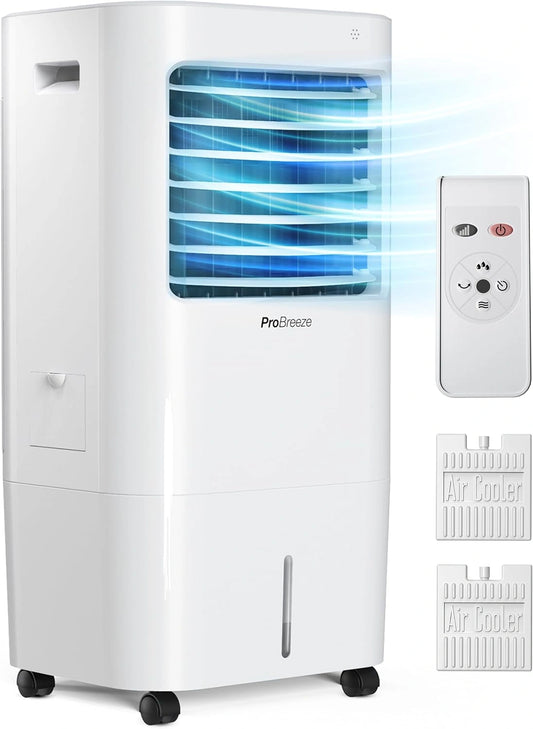Rafraîchisseur d'air, 10L, avec télécommande, format mobile, fonctionnement automatique